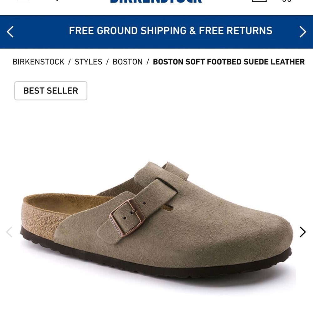 Birkenstock Boston soft bed suede leather taupe